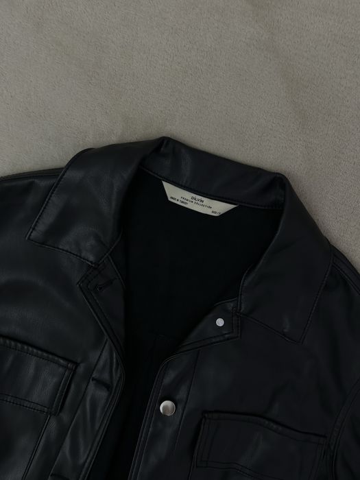 Рубашка кожанная, оверсайз