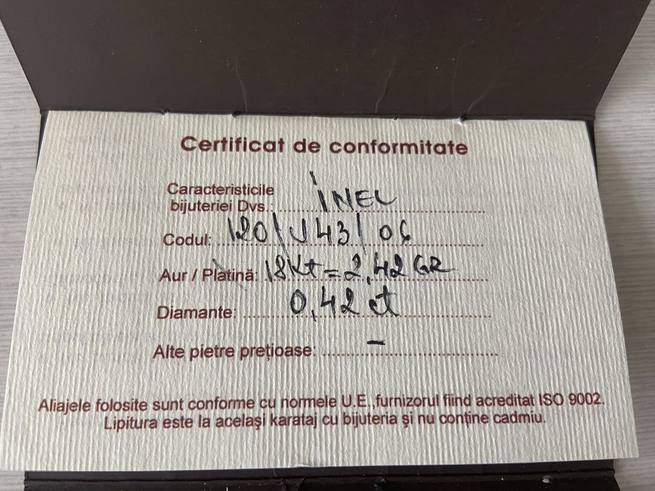 Inel de logodna Firesq cu diamante naturale de 0,42 carate