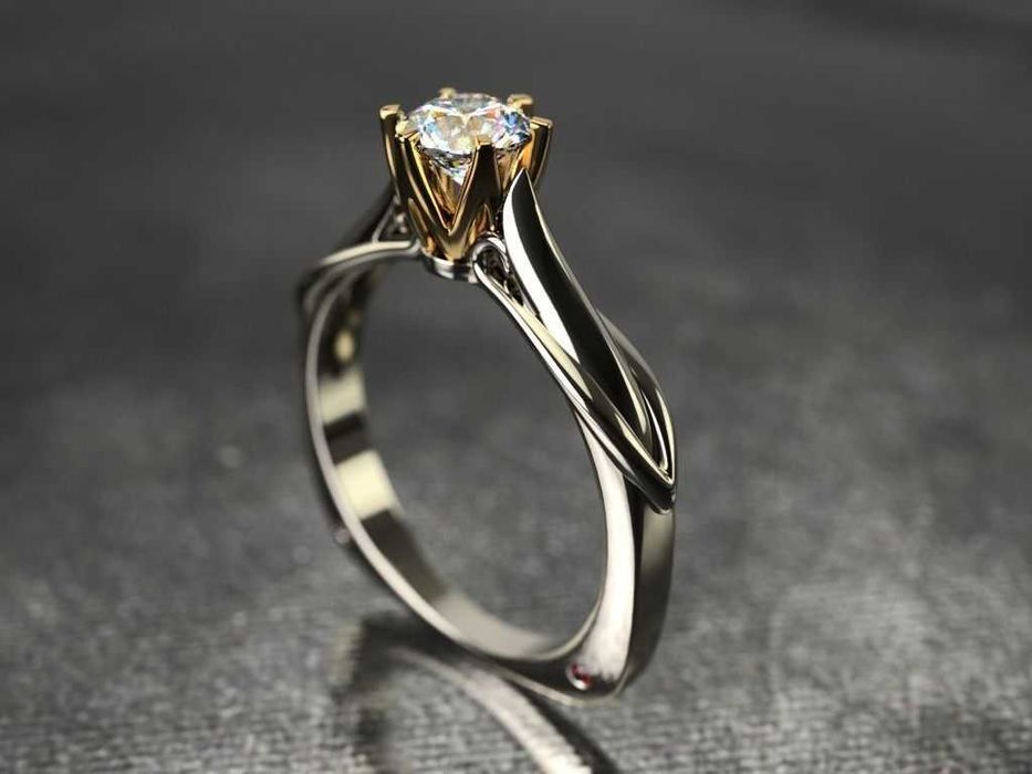 Златен пръстен с диамант и рубини