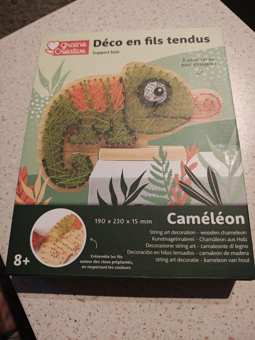 Set nou Kit string art pentru copii, model cameleon, Graine Creative