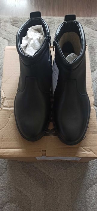 Нови мъжки боти, 42 н. от ест. кожа (телешки бокс)