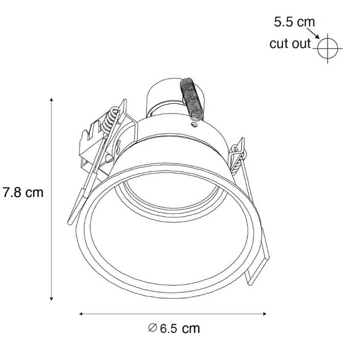 Spot modern îngropat negru 35 mm IP44