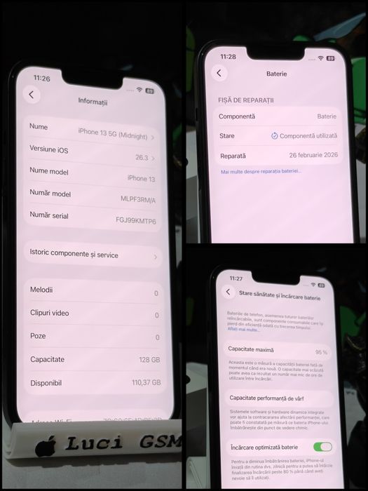 iPhone 13 5G (Midnight) 128GB cu Baterie 95% Deosebit Full Box Ofertă