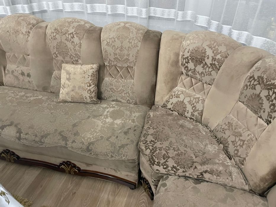 Диван, коричневый, угловой