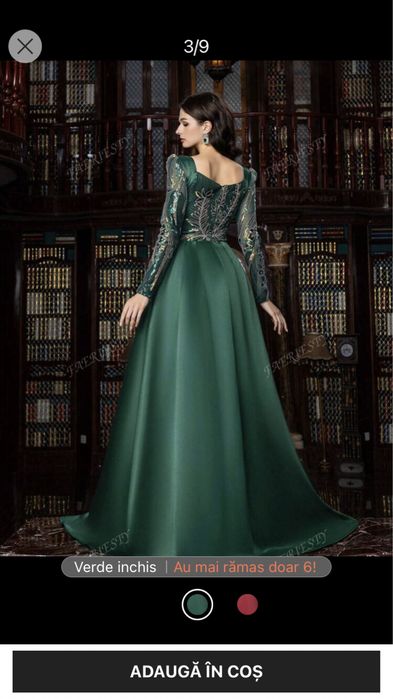 Rochie eleganta verde deosebita