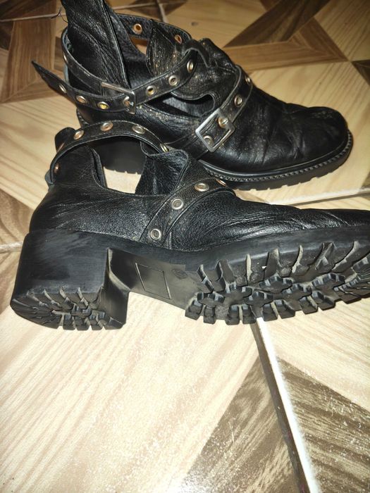 Pantofi trendy piele negru bronz 37/38