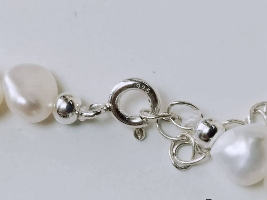 Perle naturale de cultura baroc cu inchizatoare din argint de 925
