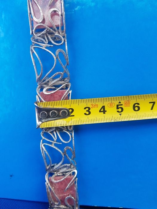 Bratara argint masiv 925,Mexico pietre roz, model deosebit