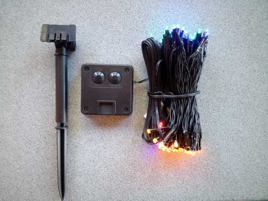 Instalatie solara pentru exterior,100 led-uri, alb cald sau multicolor