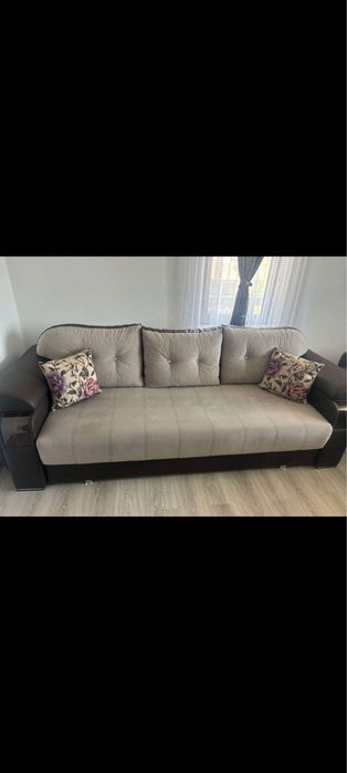 Set canapea extensibila cu 2 fotolii