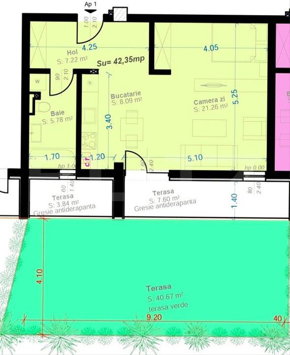 Studio Modern | Terasa 46 mp | Zona Aradului
