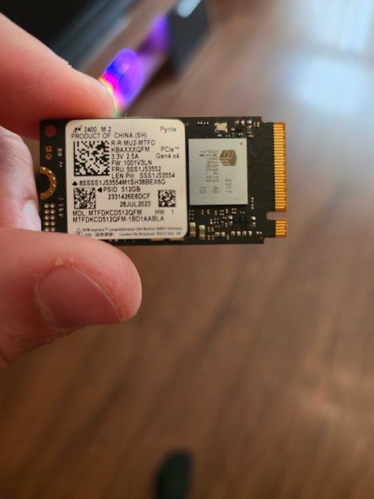 PS5 SSD 512GB Micron 2400, PCIe Gen4