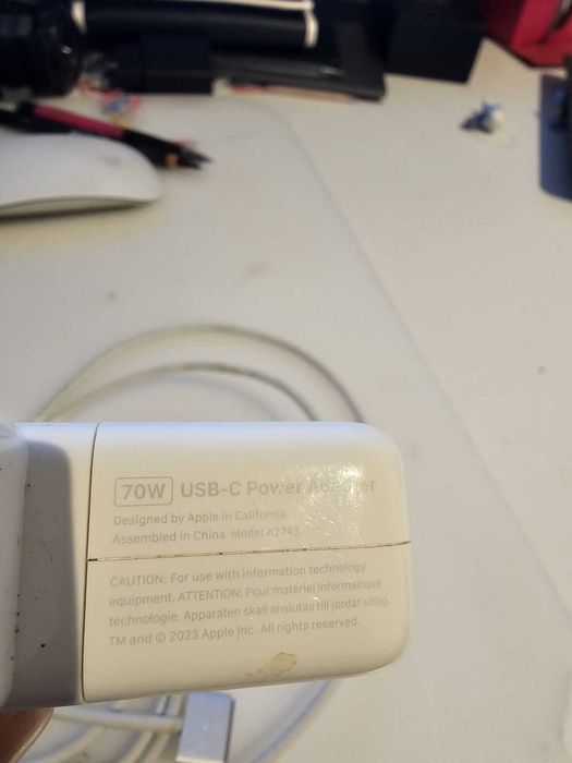 Incarcator retea Apple pentru MacBook USB-C, 70W, White