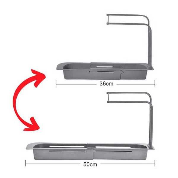 Поставка - Органайзер за мивка Mercado Trade, Разтегателен, Сив