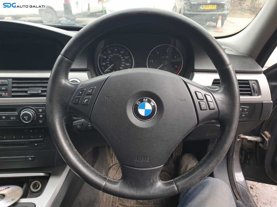 Volan Piele 3 Spite cu Comenzi Fara Airbag cu Uzura BMW Seria 3 E90 E91 2004 - 2011 [C3466]