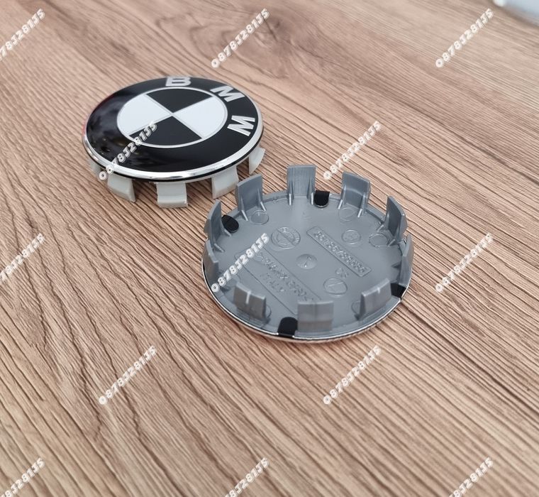 Капачки за джанти BMW 68мм комплект 4бр черно бели