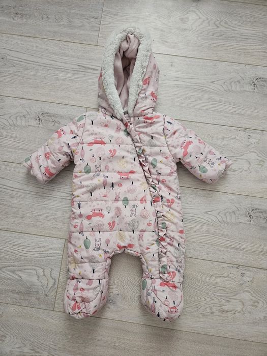 Combinezon gros de iarna roz fetita & gri baietel pt bebe 3 luni 62-68