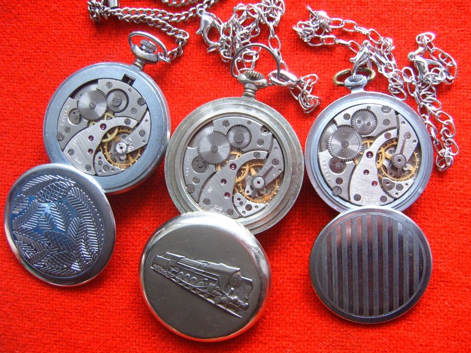 Стари оригинални механични джобни часовници Молния СССР