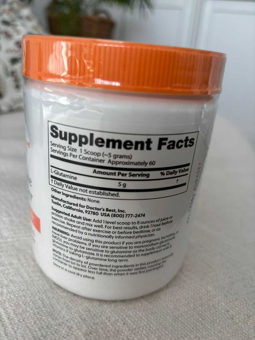 L-Glutamine Pura Pulbere - Dr's Best, 300gr, sigilata, SUA