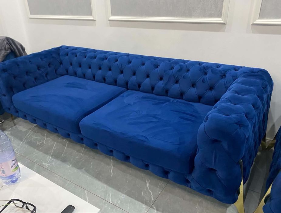 Canapea Chesterfield + 2 fotolii