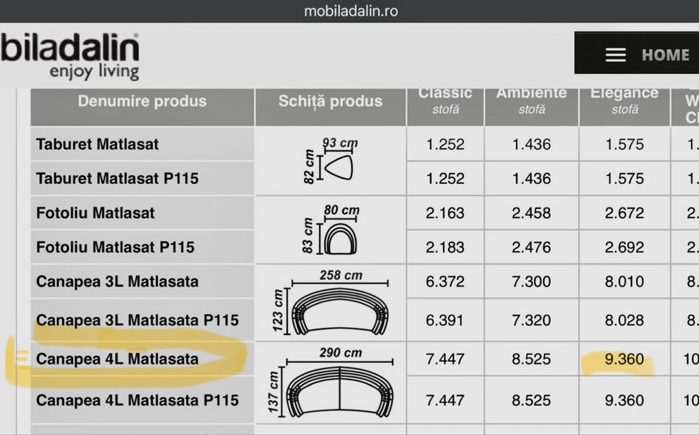 Canapea albastra fixa cu 2 fotolii