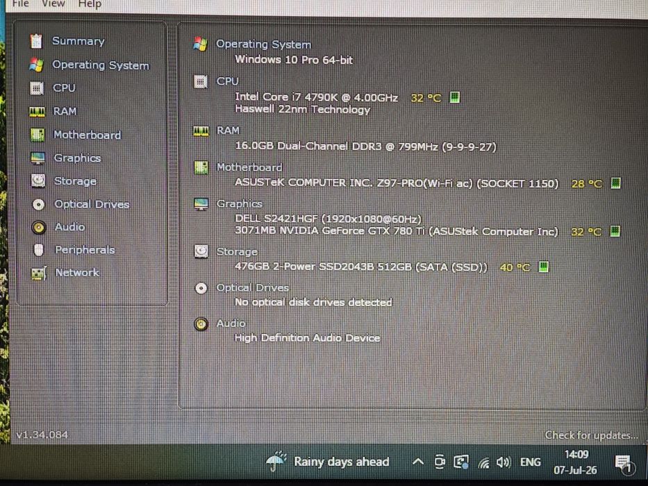 Placa de baza Asus Z97 Pro Wi-Fi, i7 4790k, 16 GB DDR3 1600Mhz, ASUS GTX 780 TI
