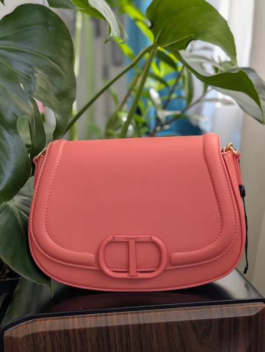 Geantă de umăr nouă roșu coral Twinset