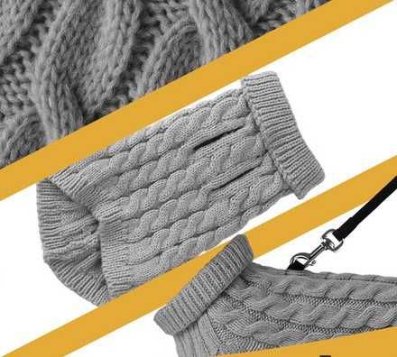 Топла мека дреха за куче тип пуловер