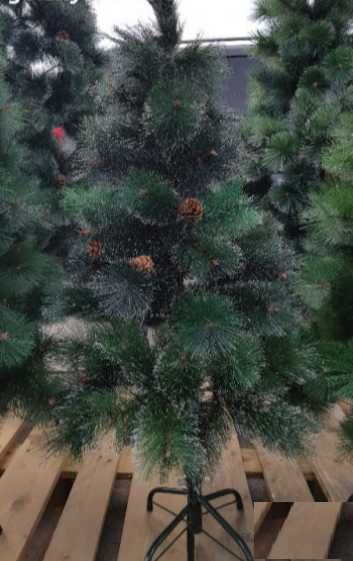 Бял връх Коледна Елха 120см/ 150см /180см 210см Метална Стойка