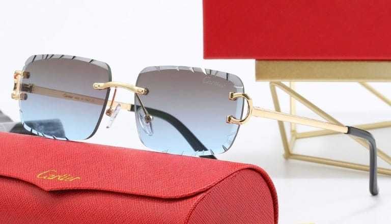 Ochelari de soare Cartier Diamond Cut Lenses Albastru