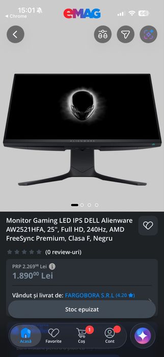 Alienware aw2521 hfa 25" 240hz