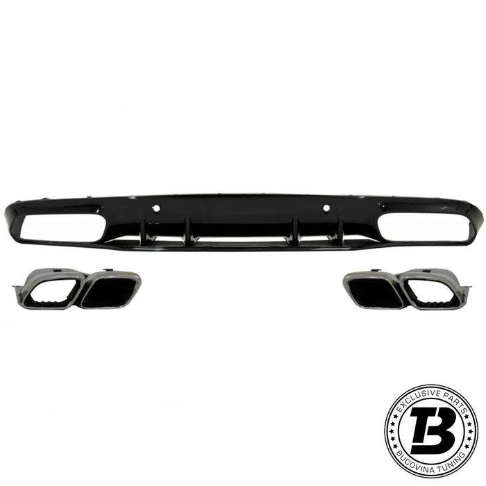 Difuzor Bara Spate cu Ornamente compatibil cu Mercedes C Class C205 A205 C63 Design