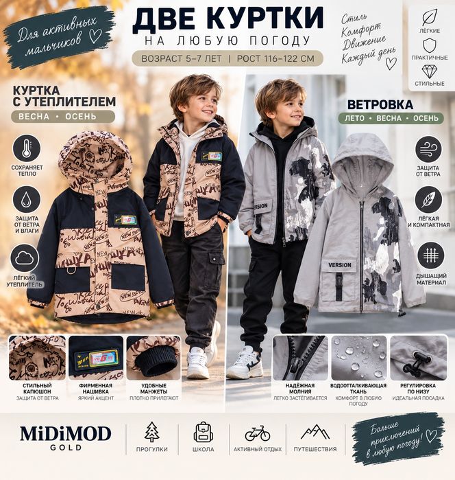 Две куртки на мальчика