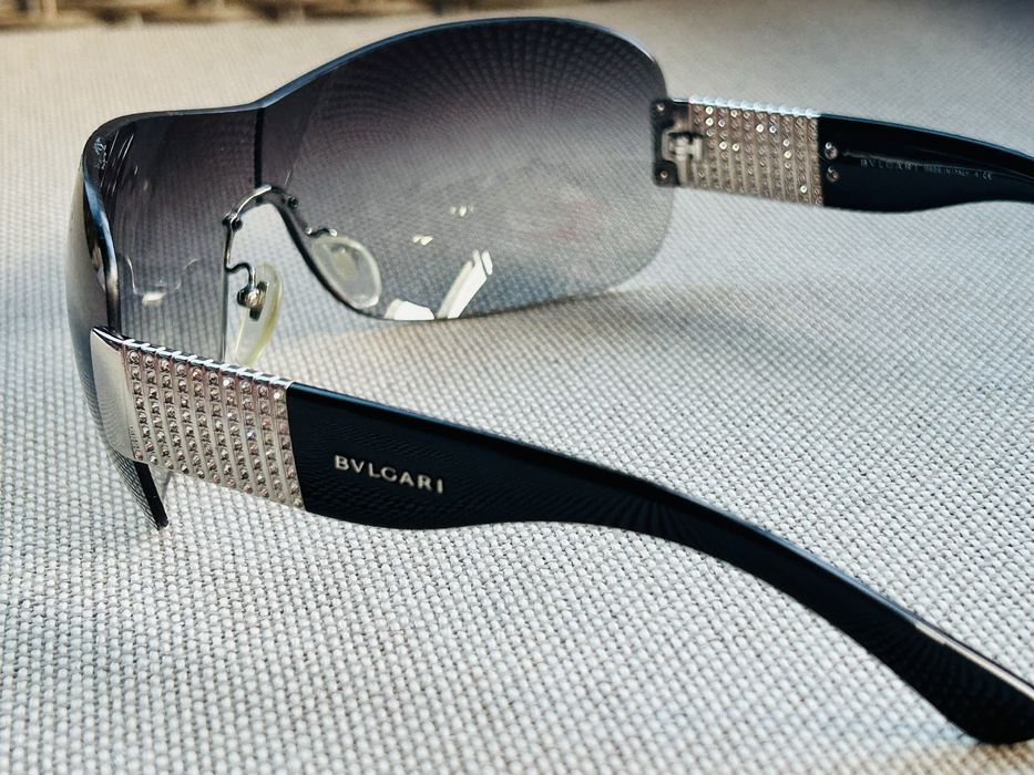 Ochelari dama originali Bvlgari Black Gradient 6030B Crystals Shield