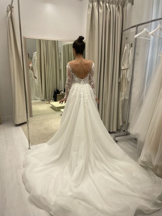 Rochie mireasa sirena cu trena detasabila