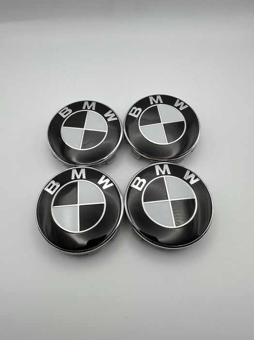 Бяло с черно капачки за джанти за Бмв / Bmw 68мм само в комплекти