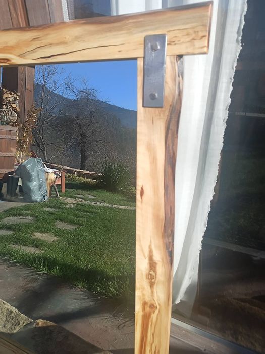 Дървено огледало бреза масив