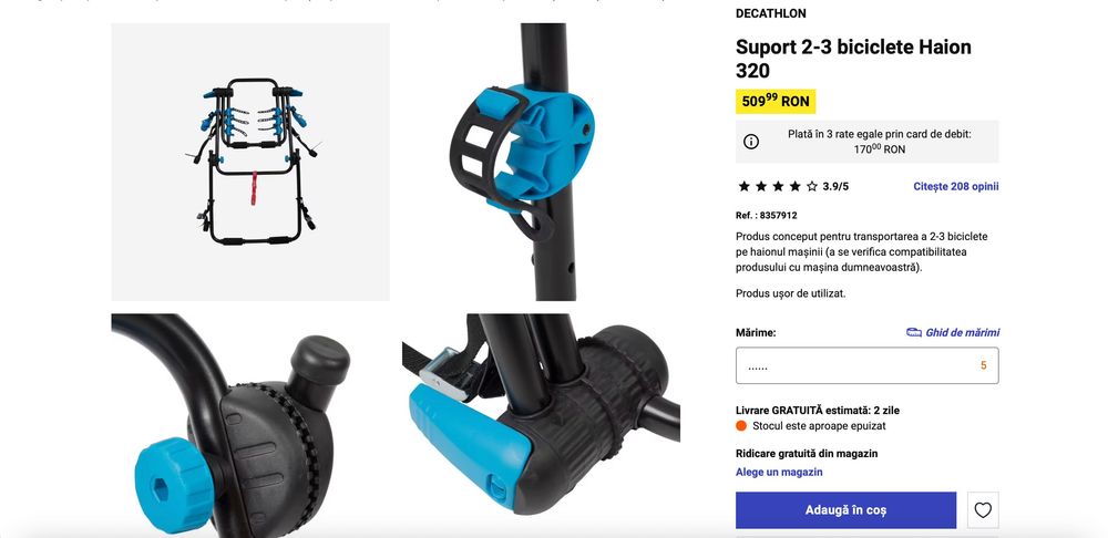 Suport biciclete haion 320 decathlon