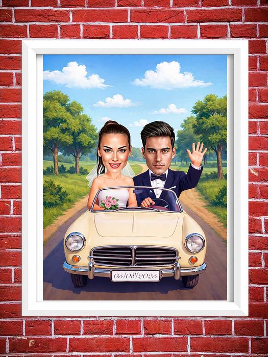 Дигитални карикатури-шарж по снимка-подарък за  завършване, бал,сватба