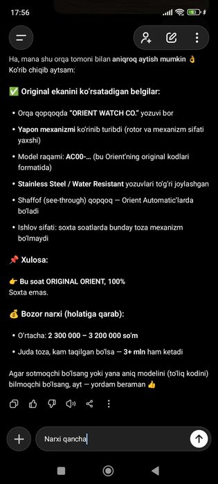 Orient 100% orginal erkaklar soati