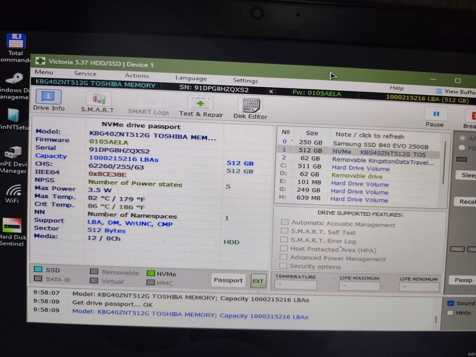Ssd Toshiba 512gb 99%
