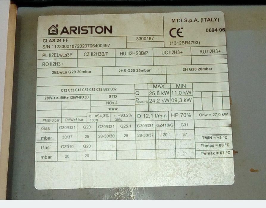 Piese Ariston Clas 24 FF
