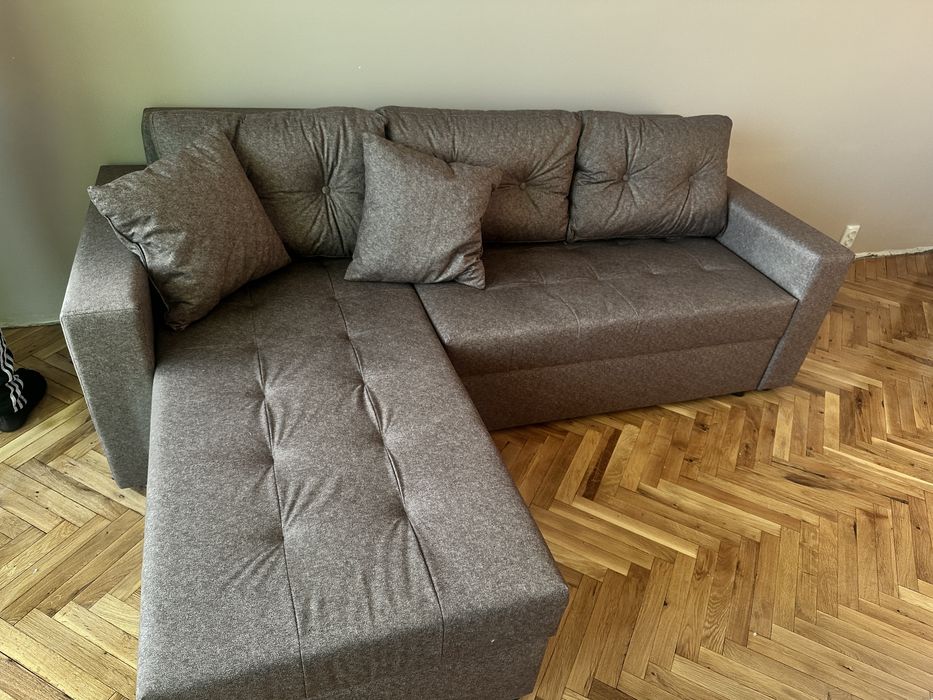 Чисто нов, кафяв ,ъглов диван!