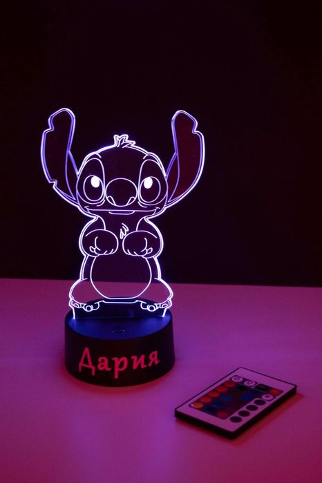 Нощна лампа Стич с име по избор