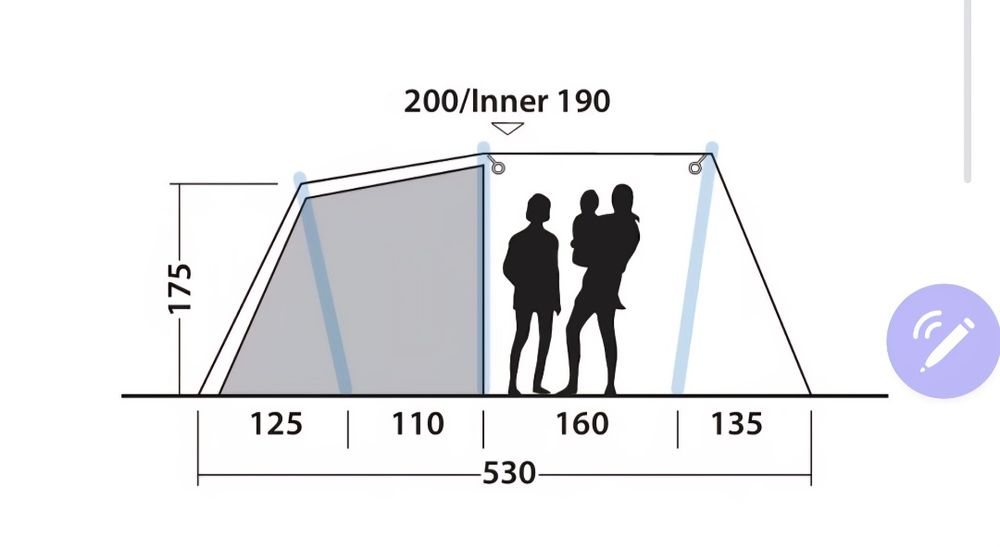 Палатка надуваеми рейки 6 местна  Outwell Starhill 6A
