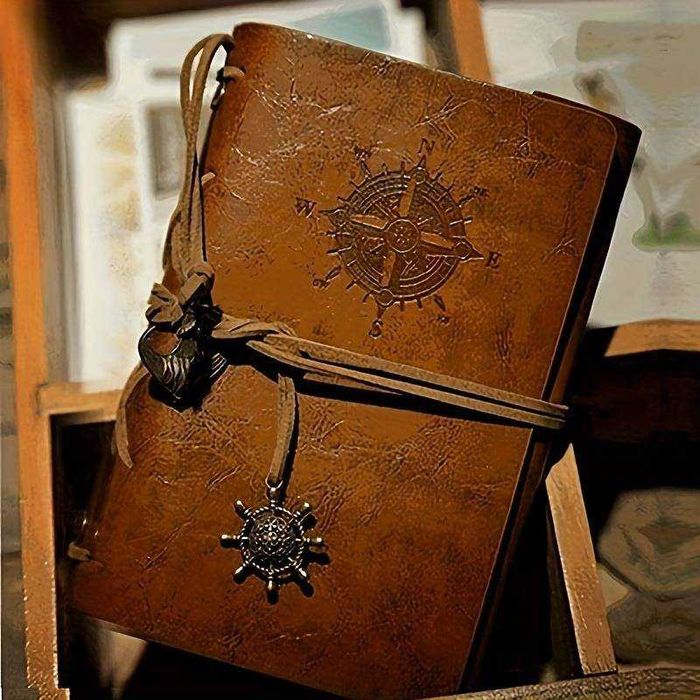 Agenda stil nautic format A6 150 pagini coperta din piele artificiala