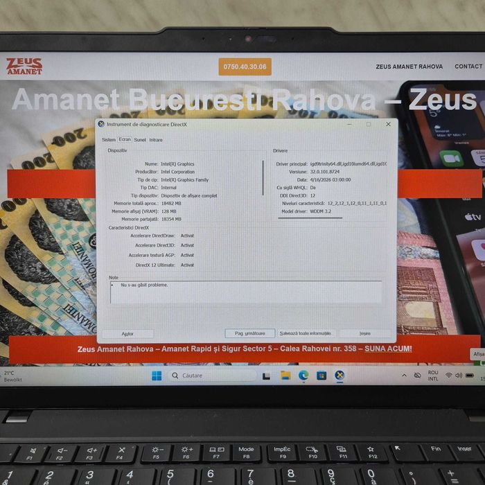 Lenovo Thinkpad T14 Gen 5 Ultra 7 165u 32gb 256gb fara incarcator Zeus Amanet Rahova 35260