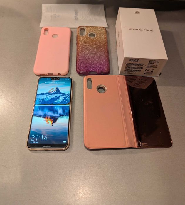 Huawei P20 Lite (Sakura Pink) 64GB + кутия и 3 кейса подарък