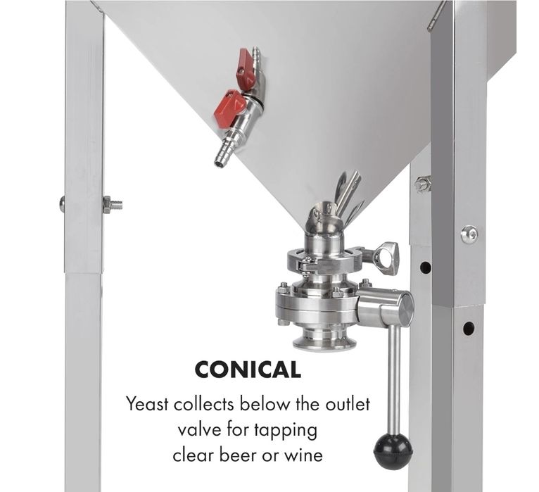 Fermentator NOU,  conic inox 60L