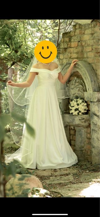 Свадебное платье. Итальянский шелк. Вместе с фатой